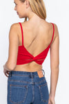 .._ SI-22427 FITTED REMOVABLE BRA CUP TWISTED BACK CAMI: MNT-sky mint-134982 / M