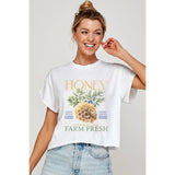 HONEY FARM FRESH VINTAGE GRAPHIC CROP TOP: IVORY / S