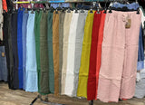 100% Linen Trousers REF. 5105: Duck Green
