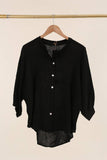 100% Linen Shirt REF. 9230: Black
