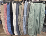 100% Linen Trousers REF. 9530: Beige