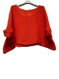 18415 TOP IN LINEN SPRING SUMMER CLOTHING: NAVY