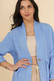 1142 SPRING SUMMER CLOTHING LINEN JACKET: PERSIMMON