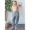 WASHED PLEAT DETAIL COTTON LINEN PANTS: BRICK / S-M-L-XL(2-2-2-2)