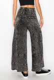 BEST Mineral Wash Wide leg Cropped pants HP5524 : Olive / S-M-L / 2-2-2