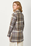 60383 Double Breast Plaid Jacket: Maple Mix / L