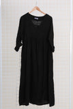 3382C PREMIUM LINEN LONG DRESS: WHITE