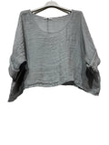 18415 TOP IN LINEN SPRING SUMMER CLOTHING: CAMEL