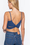 .._ SI-22427 FITTED REMOVABLE BRA CUP TWISTED BACK CAMI: MNT-sky mint-134982 / M