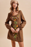COTTON EMBROIDERED MINI DRESS: CLOUD DANCER / L