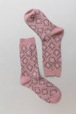 Vintage Floral Patterned Crew Socks: Blue
