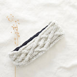 PESHA Cable Knit Wool Lined Earwarmer Headband: Ocean Blue