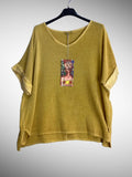 Linen cotton blend t-shirt 10% LINEN 90% COTTON 6763: Tabacco