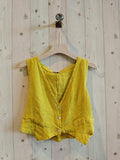 REF 6454 100% LINEN VEST: Beige