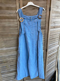 DRESS 72319 100% LINEN: KAKI