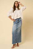 HIGH RISE FLARED MAXI SKIRT - Fray Hem: XL