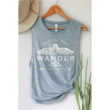 WANDER ARE ROST MINERAL GRAPHIC TANK TOP: MINERAL VINTAGE BLUE / L