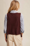 Crochet Granny Square Tassel Tie Vest LSW1006: Rust / M
