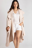 Comfy Oversized Waffle Knit Collared Jacket: Pink