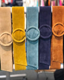 Teal Womens' Soft Suede Leather Round Buckle Dress Belt