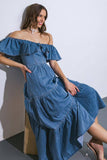 A washed lightweight denim dress - ID20581: MEDIUM INDIGO / Contemporary / M