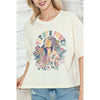 FLOWER POWER GRAPHIC CROP TEE: IVORY / S-M-L(2-2-2)
