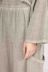 Mid-Length Linen Pants 20570: Green