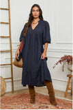 100% linen dress REF. 1109: Navy
