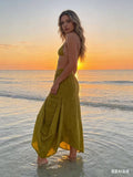 Skirt in 100% linen REF. 7199: Wasabi / Unique