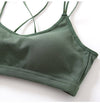 Soft Breathable Cotton Padded Bra Bralette crop top: Green / M