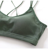Soft Breathable Cotton Padded Bra Bralette crop top: Green / M