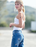 Absolutely Rosey Mid-Rise Jeans: Denim / 27