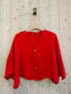 REF 11870 SHORT ELBOW SLEEVE BLOUSE 100% LINEN: BEIGE