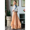 WASHED WIDE LEG RUFFLED HEM PANTS: BLACK / S-M-L-XL(2-2-2-2)