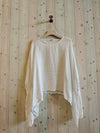 REF 11138 PONCHO-STYLE BLOUSE 100% LINEN: PISTACHIO