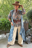 Patchwork Skies Hooded Vest Duster: Large/X-Large
