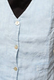 Sleeveless shirt in 100% Linen REF. 5146: Khaki / S/M-L/XL