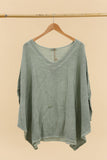 Blouse in 50% linen and 50% cotton REF. 4652: White