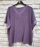 Linen cotton blend t-shirt 10% LINEN 90% COTTON 6763: Vert canard
