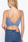 .._ SI-22427 FITTED REMOVABLE BRA CUP TWISTED BACK CAMI: MNT-sky mint-134982 / M