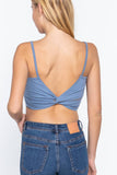 .._ SI-22427 FITTED REMOVABLE BRA CUP TWISTED BACK CAMI: MNT-sky mint-134982 / M