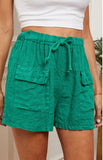 Short in 100% Linen REF. 8570: Khaki