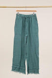 100% Linen Trousers REF. 82750: Duck Green