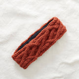 PESHA Cable Knit Wool Lined Earwarmer Headband: Mustard Yellow