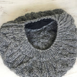 HEMANTA Cable Knit Wool Beret Hat: Forest Green