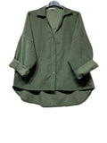 48902 FINE-WALE CORDUROY SHIRT: KAKI