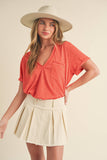 8286DK Zoie V-Neck Short Sleeve Top 5: Heather Charcoal / Contemporary / S