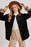 CORDUROY BUTTON DOWN BARN COAT INNER PLAID: CAMEL / L