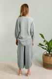 100% Linen Trousers REF. 9530: Duck Green