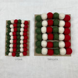 TARUTSHA Boho Felt Ball Pompom Garlands 200cm: 2.5cm / Cream